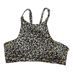 Prana Onxy Bay Black Petals Swim Top M